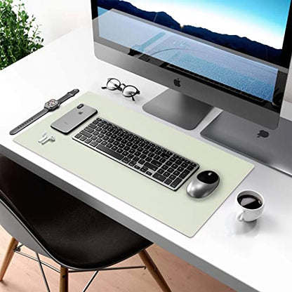 Aothia Double-Sided PU Leather Desk Pad - Non-Slip Large Mouse Pad & Desk Mat for Office, Home - Waterproof, Easy to Clean, Durable Dual-Sided Surface (23.6"x13.7", Matcha Green) - color: Matcha, size: 23.6" x 13.7"