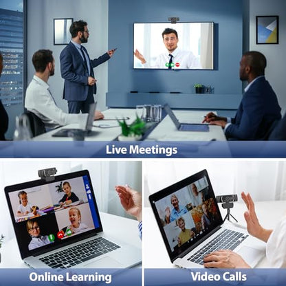 4K Webcam with Microphone for PC & Streaming Computer Camera