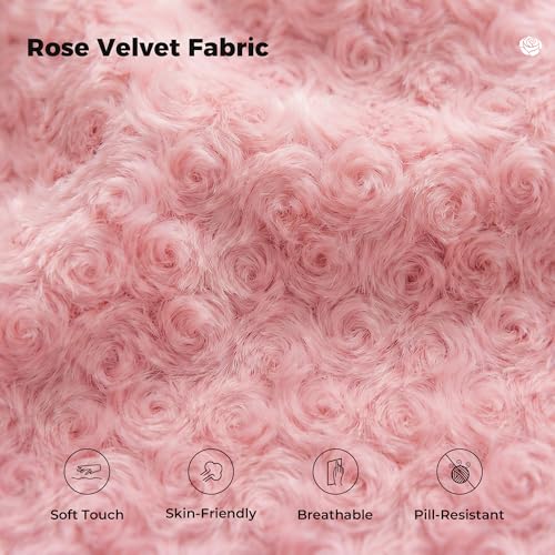 Big and Tall Office Chair, Flip Armrests for Pets & Cross Legged Sitting | Executive Ergonomic Computer Gaming Chair with Foot Rest, Rose Velvet Pink Wide Seat Reclining Desk Chair - color: Pink Rose Velvet