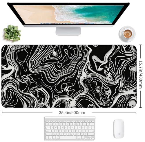 Marble Patterned XL Gaming Mouse Pad, Suitable for Office and Study Mouse Pads - color: Abstract Lines