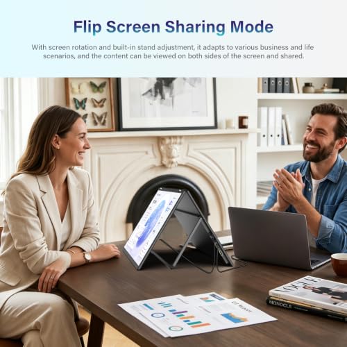 InnoView 18.5" Dual Portable Monitor 2K 200Hz 100% sRGB - Foldable & Stackable Design with 315° Screen Adjustment & 180° Stand | DP/USB-C/HDMI, Second Monitor for Laptop, Mac, Windows - size: 18"