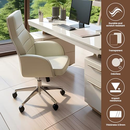 Office Chair Mat - Heavy Duty, 47"x32", 1/7" Thick, Flat Shipping, Suitable for Carpet and Hardwood Floor - size: 47“x32”×1/7“(1Pack)