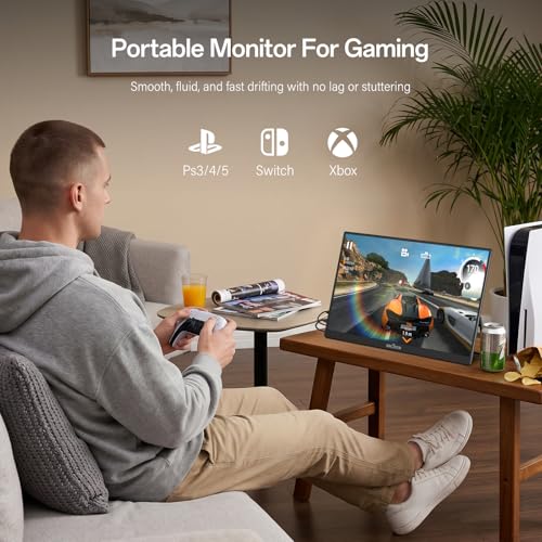 InnoView 16" Portable Monitor 144Hz Portable Gaming Monitor with Protective Sleeve, 1200P FHD External Monitor, Lightweight, Extra Second Screen for Laptop, PS5, Mac, Xbox (Not Includes Adapter) - size: 16 Inch