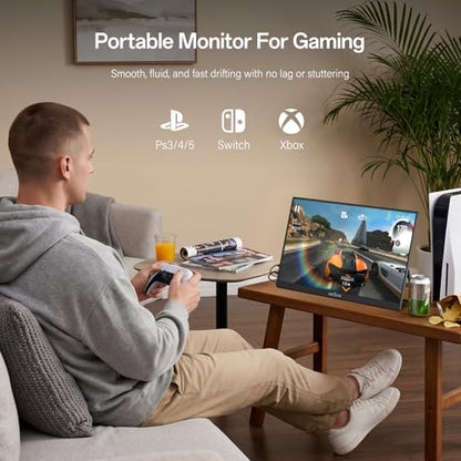 InnoView 16" Portable Monitor 144Hz Portable Gaming Monitor with Protective Sleeve, 1200P FHD External Monitor, Lightweight, Extra Second Screen for Laptop, PS5, Mac, Xbox (Not Includes Adapter) - size: 16 Inch