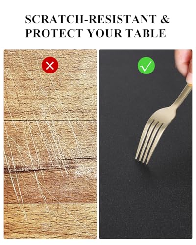 Black Plastic Table Cover Protector, 42" x 60" PVC Desk Pad Mat - color: Black, size: 42" x 60"