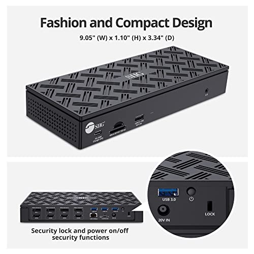 SIIG DisplayLink USB-C Dock, Quad 4K60Hz, 100W PD, 2.5GbE, JU-DK0Q11-S1 - style: Quad 4K Display