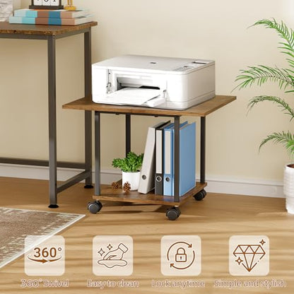 BEWISHOME 2-Tier Industrial Mobile Printer Stand
