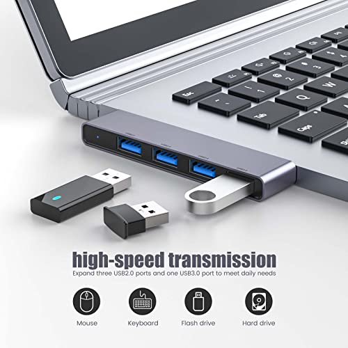 USB Hub, Fidioto 4 Port USB Adapter(1 * 3.0 Hub, 3 * 2.0 Hub), Networking Hub Expander for Laptop, iMac Pro, MacBook Air, Mac mini/Pro, Surface Pro, Notebook PC, USB Flash Drives and Mobile HDD Etc. - color: 4in1-Left-Black