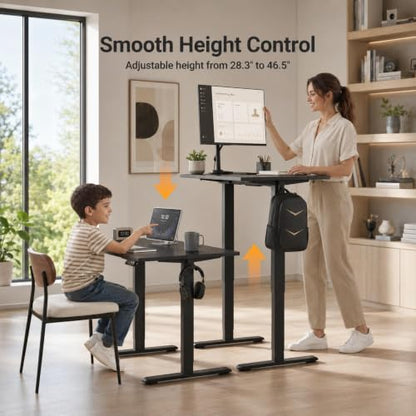 Claiks Electric Standing Desk, 32x19 Inch, Height Adjustable, Dark Black - color: Dark Black, size: 32 Inch