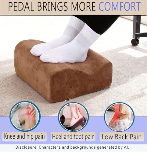 Work Foot Rest Under Desk,Comfort Foot Rest for Couch - color: Brown