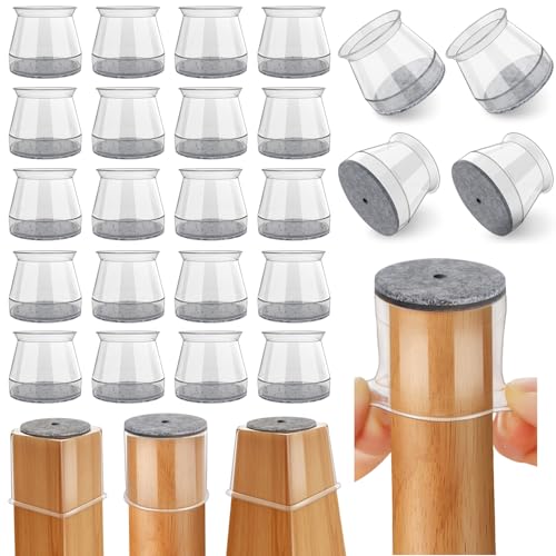 Ansible 24 Pcs Chair Leg Floor Protectors Round - color: Clear, size: Round M
