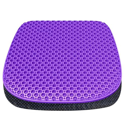 Large Gel Seat Cushion for Long Sitting with Non-Slip Cover, Soft & Breathable, Seat Cushion for Chair, Car, Office, Desk Chair, Wheelchair (17" x 15") - size: 17" x 15"