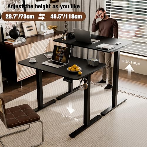 Small Standing Desk, 35"x24" Height Adjustable Sit-Stand Home Office, Black | Electric Adjustable Standing Desk, Sit to Stand Computer Office Desk with Splice Board, Memory Preset, Lifts 28.7''-46.5" - color: Black, size: 35 inch