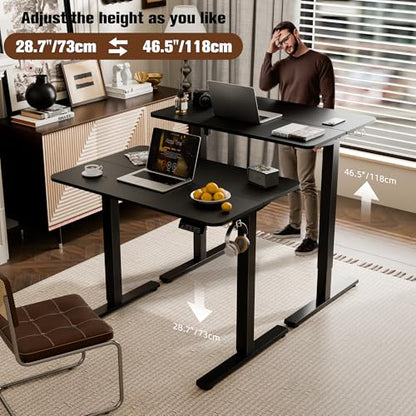 Small Standing Desk, 35"x24" Height Adjustable Sit-Stand Home Office, Black | Electric Adjustable Standing Desk, Sit to Stand Computer Office Desk with Splice Board, Memory Preset, Lifts 28.7''-46.5" - color: Black, size: 35 inch