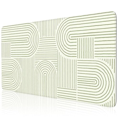iCasso Green Desk Matt for Desktop, Cute Desk Pad Mat, Green - color: Line-Green