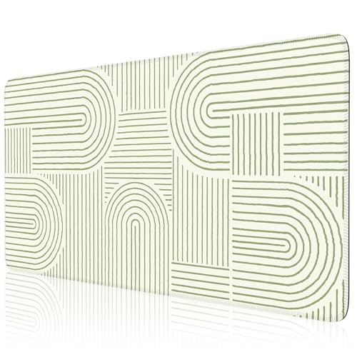 iCasso Green Desk Matt for Desktop, Cute Desk Pad Mat, Green - color: Line-Green
