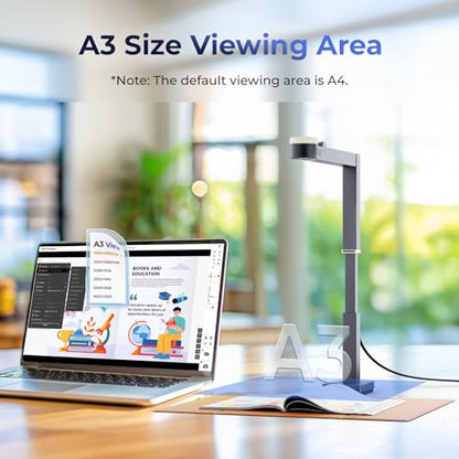 CZUR Fancy S Pro USB 12MP Document Camera for Teacher - Black