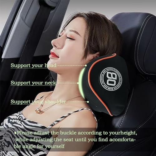SPRFUFLY Really Comfy Car Headrest Pillow, Soft Car Neck Pillow for Driving - color: Orange