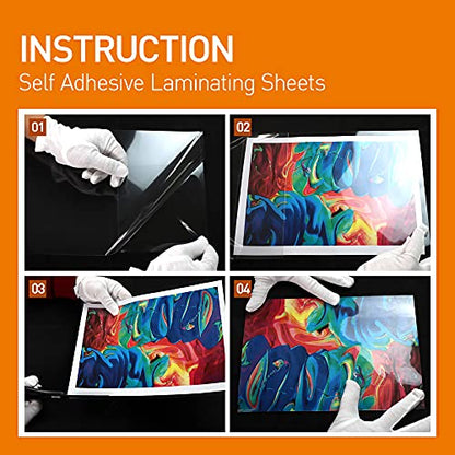 VIOLETTO Self-Seal Cold Laminating Sheets, 8.7x12.2 in, 4 Mil, 50 Pack | 50 self-seal cold laminating sheets, 8.7x12.2 in, 4 mil. No machine or heat needed. Fits letter documents; peel and press. - size: 50 sheets