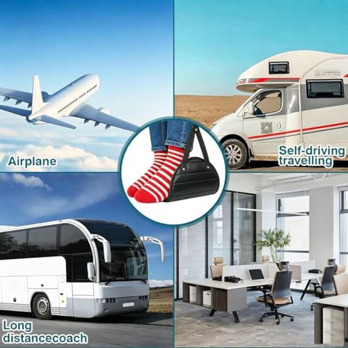 Airplane Foot Hammock, Adjustable Travel Foot Rest for Plane, Portable Leg Rest Under Desk, Comfortable Foot Hanger for Long Flights, Travel Accessories for Adults Kids