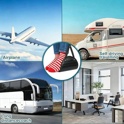 Airplane Foot Hammock, Adjustable Travel Foot Rest for Plane, Portable Leg Rest Under Desk, Comfortable Foot Hanger for Long Flights, Travel Accessories for Adults Kids