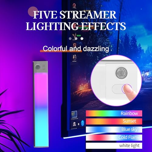 Motion Sensor Under Cabinet Light, 7-Color Rechargeable LED
