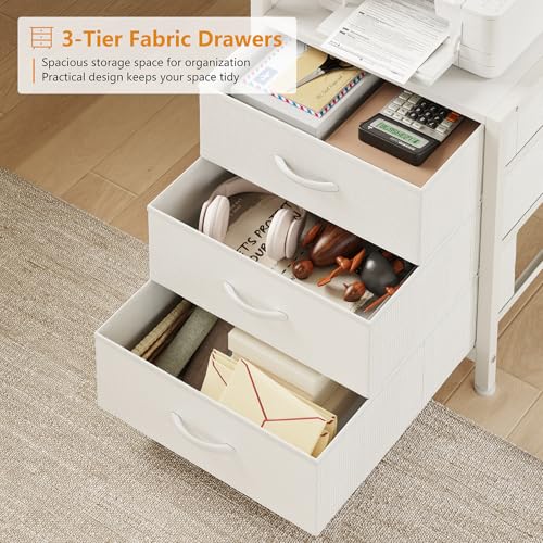 63" L Shaped Desk with Bookshelf, Drawers and Hutch for Home Office - color: White, size: 63" L Shaped Desk