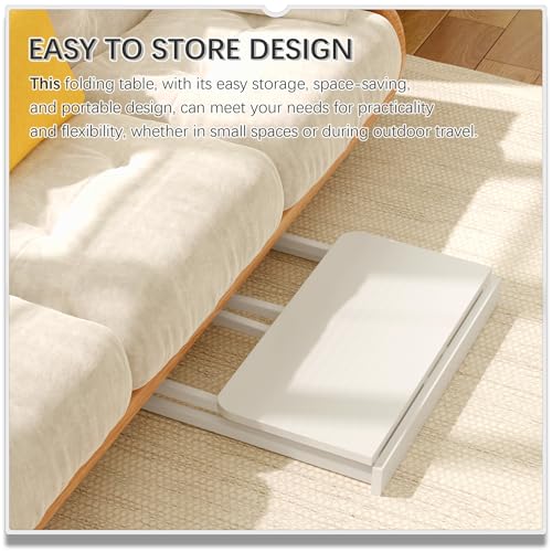 4NM 31.5" Mobile Small Folding Desk, Foldable Rolling Computer Home Office Desk, Study Writing Table for Small Space Saving Bedroom, with Wheels - All White - color: All White, size: 31.5"W x 15.7"D