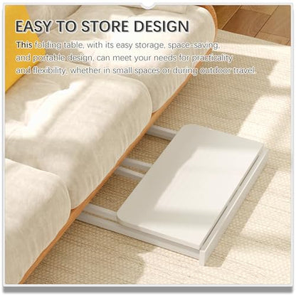 4NM 31.5" Mobile Small Folding Desk, Foldable Rolling Computer Home Office Desk, Study Writing Table for Small Space Saving Bedroom, with Wheels - All White - color: All White, size: 31.5"W x 15.7"D