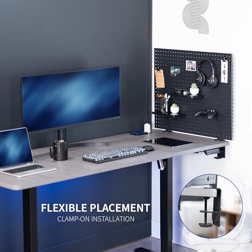 VIVO Black Clamp-on 30 x 24 inch Desk Pegboard, PP-DK30B-1 - color: Black, size: 30"