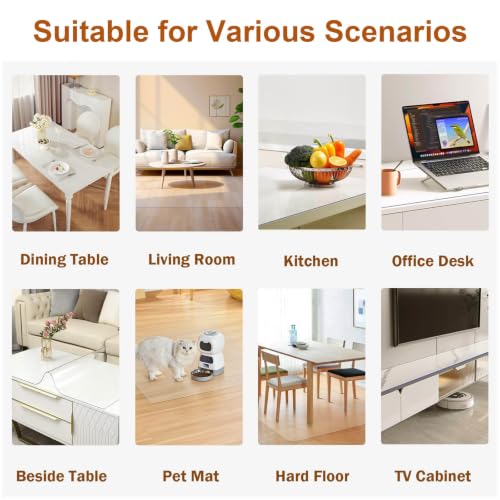 Table Protector for Dining Room Table Oil Proof PVC Table Cover for Desk Floor Table,34×60in - size: 34×60in