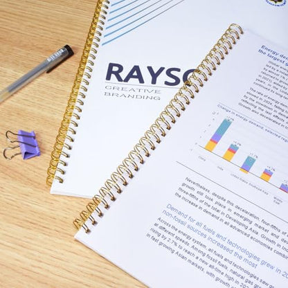 Rayson Wire Binding Spines, 9/16" 3:1 Pitch, 32-Loop Gold, 100 Pack | Binds up to 120 sheets; fits 3:1 pitch machines for reports, manuals and projects.