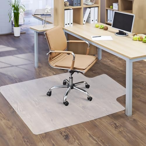 LEMY 48"x60" Office Chair Mat for Hardwood Tile Floor with Lip,Anti-Slip 1/8" Thickness PVC Floor Office Chair Mat for Tile Floor,Large Floor Protector Rug for Chair Desk Home Office - size: 48x36 With Lip--0.06"Th