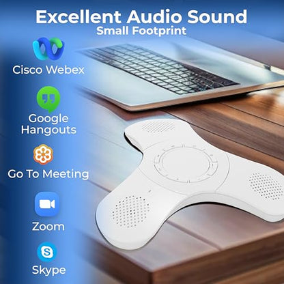 Conference Speaker and Microphone, 360° Voice Pickup, Noise Reduction - size: 1 Pack (White)