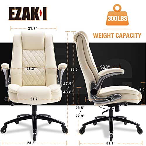 High Back Office Chair, Ergonomic Executive Computer Desk Chair - color: Beige