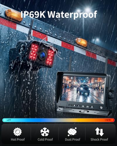 Wireless Backup Camera for Rvs 1080P, BSD Alert, AI Detection, 6X Zoom