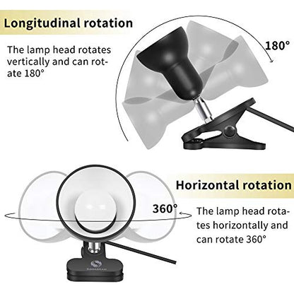 RONG&LAN Clip lamp,360° Rotation Clip on Lamp Portable Book Reading Light,Clamp on Desk/Table/Bunk Bed/Cupboard Home Lighting, (Desk lamp,Seven Colors for Your Choice) (White,2) - color: White,2
