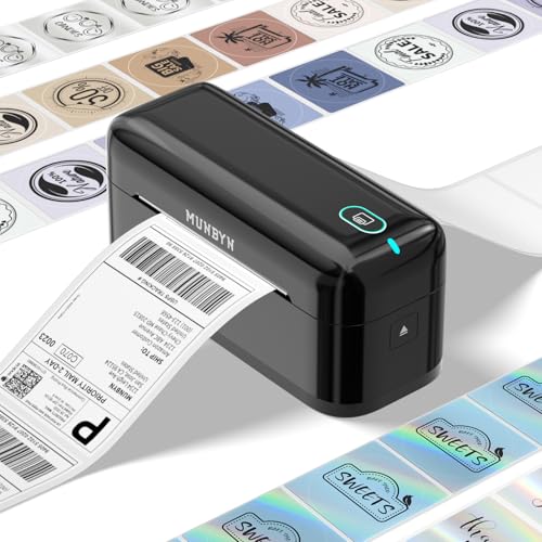 MUNBYN Bluetooth Thermal Label Printer, 4x6 Shipping Label Printer | Wireless label printer for Small Business, Supports iPhone, Android, Windows, Mac, Chromebook, Amazon, Shopify, USPS, RW402B - color: Black