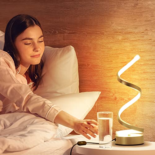 NUÜR Table Lamps for Living Room Set of 2, Silver Dimmable LED Lamp, Small Bedside Lamps, Nightstand Lamp for Bedroom Office Home Living Room | Brushed Silver Touch Control Desk Lamp, Stepless Dimmable Bedside Ambient Light for Home Office & Bedroom Decor
