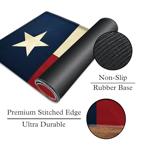 L&B Mercantile American Flag XXL Deskpad, Desk Mat for Computer Keyboard and Mouse – Patriotic USA Gaming Mousepad, Extra Long XL Mouse Pad for Laptop Office Desk. (Texas Flag) - color: Texas Flag
