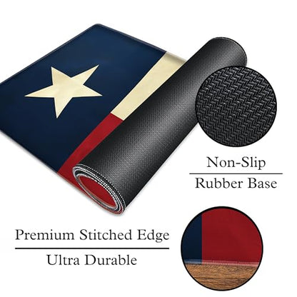 L&B Mercantile American Flag XXL Deskpad, Desk Mat for Computer Keyboard and Mouse – Patriotic USA Gaming Mousepad, Extra Long XL Mouse Pad for Laptop Office Desk. (Texas Flag) - color: Texas Flag