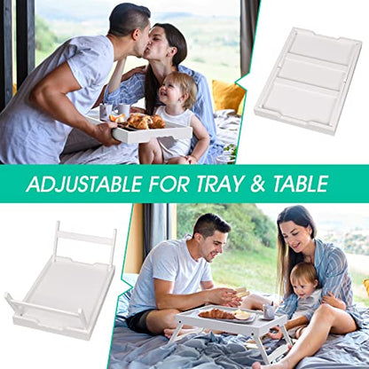 Artmeer FSC 100% Bamboo Bed Tray with Folding Legs, Medium, White | FSC 100% bamboo bed tray with folding legs, handles and raised edges for meals, laptops, reading and serving in bed. - color: White, size: Medium