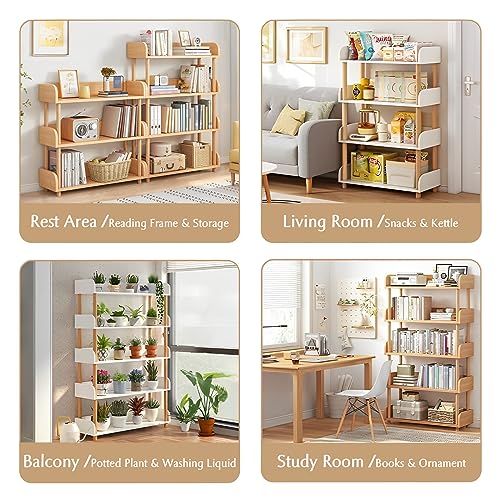 OSCHF 4-Tier Wooden Open Bookcase, Oak - color: Oak, size: 4-tier