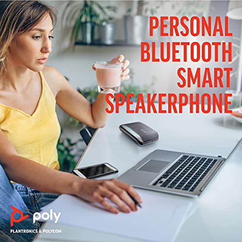 Poly Sync 20+ USB-A Personal Bluetooth Smart Speakerphone (Plantronics) - Connect to Smartphones via Bluetooth - PC/Mac via BT600 Dongle - Works with Teams (Certified), Zoom & More, Black (Renewed)