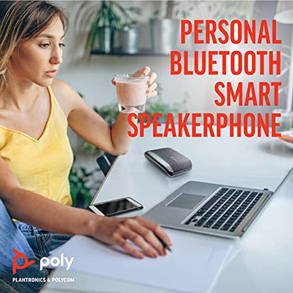 Poly Sync 20+ USB-A Personal Bluetooth Smart Speakerphone (Plantronics) - Connect to Smartphones via Bluetooth - PC/Mac via BT600 Dongle - Works with Teams (Certified), Zoom & More, Black (Renewed)