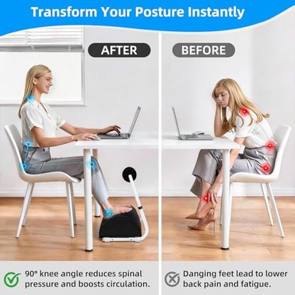 Adjustable Foot Rest Under Desk Footrest Wide Leg Rest 3 Height Positions with Detachable Foam Cushion for Desk Office Gaming Chairs - size: Hemi-cylinder