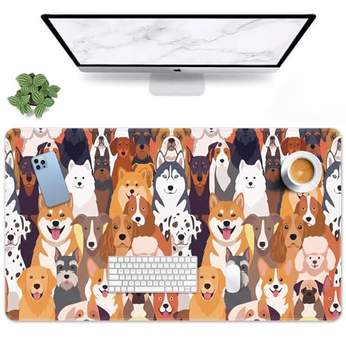 Large Mouse Pad, Mouse Pad, 31.5 x 15.7 Inch, Dog Cute | Non-Slip Desk Pad Keyboard and Mouse Desk Mat for Gamer, Office & Home - color: Cute Dog