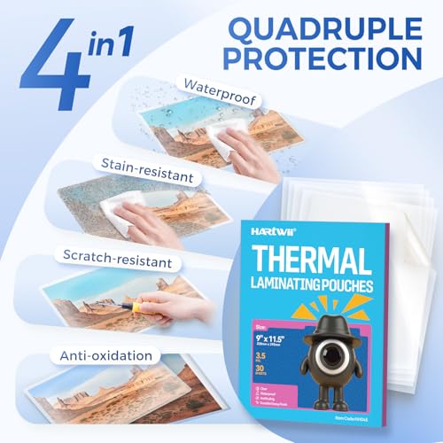 3.5Mil Thermal Laminating Pouches 8.5 x 11 Inches 30Pack - size: 8.5"x11.5", style: 3.5Mil_30Pack