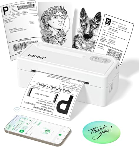 Labeer Bluetooth Thermal Shipping Label Printer, Wireless 4x6 Printer White - color: White