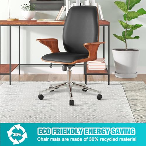 BesWin Office Chair Mat for Carpeted Floors, 46'' x 96'' Large Desk Chair Mat for Low Carpets, Premium Quality Hard Carpet Protector for Work, Home, Gaming, Easy Glide and Flat Without Curling - size: 46" X 96" Rectangle